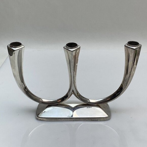 WMF Candle Holder Silverplate Candelabra Mid Century Modern 10.5" Centerpiece - Picture 3 of 11